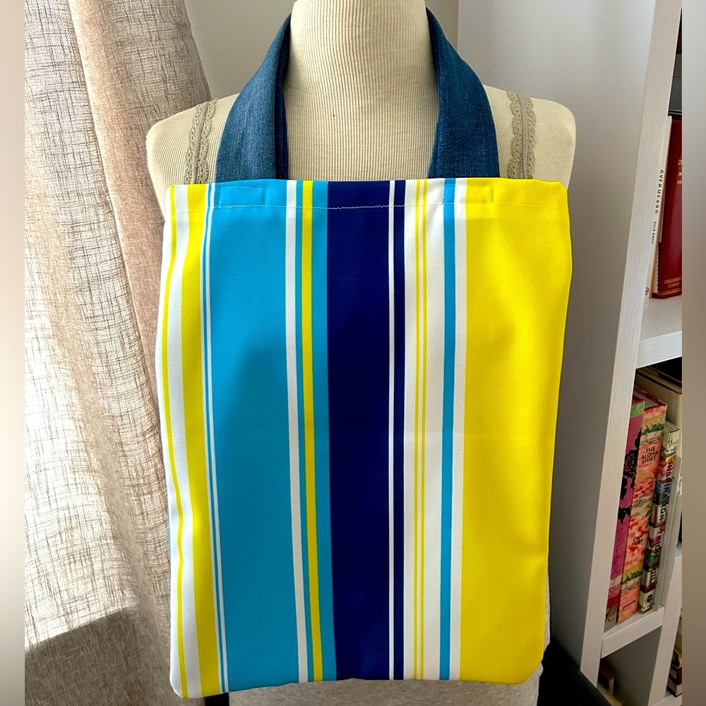Nautical striped tote bag